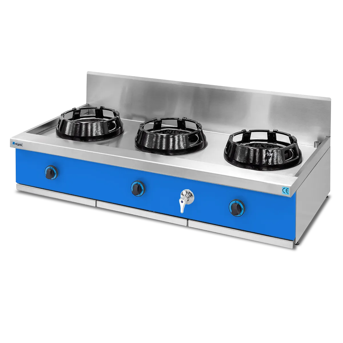 Cocina Wok Sobremesa Encimera con Agua NTGAS PAV/03-3C-WA | NTGAS PAV/03-3V-WA - Imagen 5