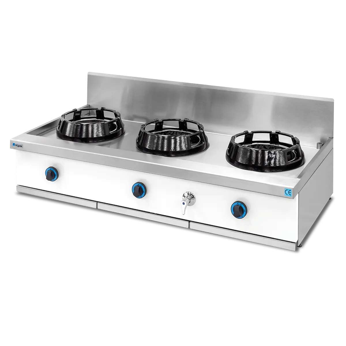 Cocina Wok Sobremesa Encimera con Agua NTGAS PAV/03-3C-WA | NTGAS PAV/03-3V-WA - Imagen 4
