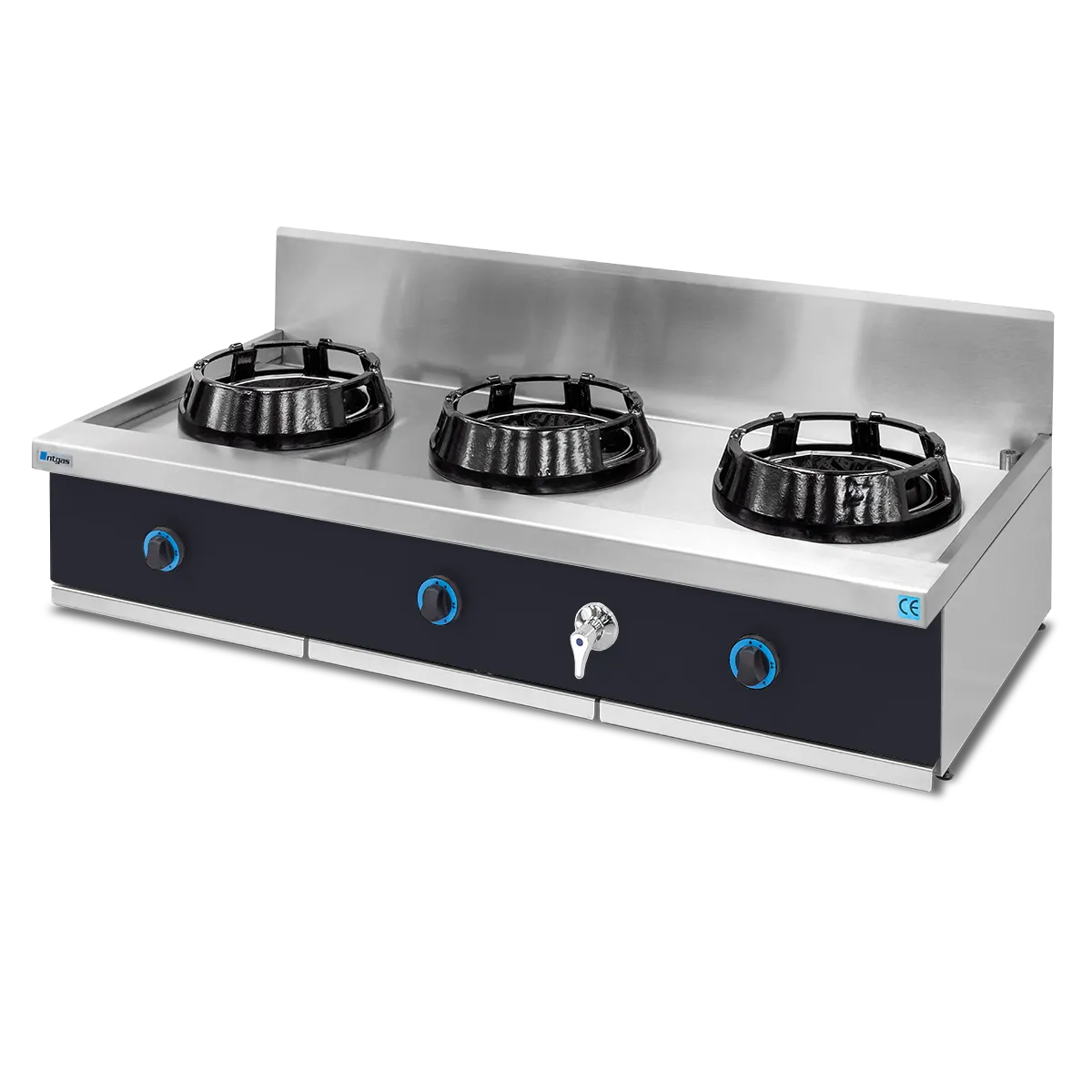 Cocina Wok Sobremesa Encimera con Agua NTGAS PAV/03-3C-WA | NTGAS PAV/03-3V-WA - Imagen 2